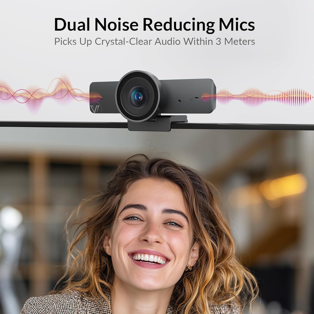 AV Access 4K Conference Room Camera, 1/1.8' Sensor, Individuals Gallery, 120¡ã FOV, 5X Digital Zoom, Auto Framing, Presenter Tracking, Dual Mics, ePTZ, Privacy Cover, Work with Teams, Zoom, Meet