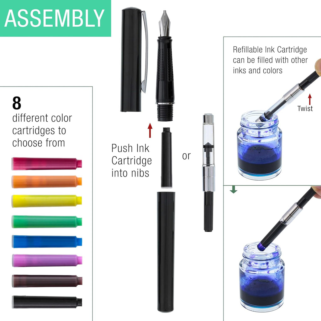 U.S Ar Suppl 35-Piec Calligraph Pe Se  Pens Nibs 2 Inks Include Calligraph Pen fo Writing Beginner Handboo Practic Pape Pad