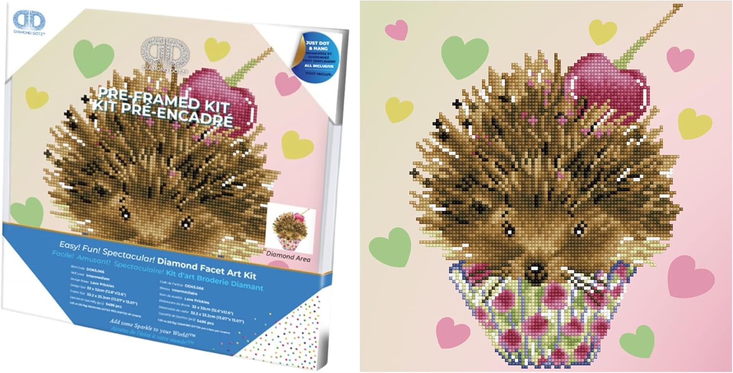 DIAMON DOT Lov Prickle wit Fram Plan Diamon Paintin Kit fo Adult Diamon Ar Kit Relaxin Creativ Craf Ki wit Dot Gem 12.6inchx12.6inch