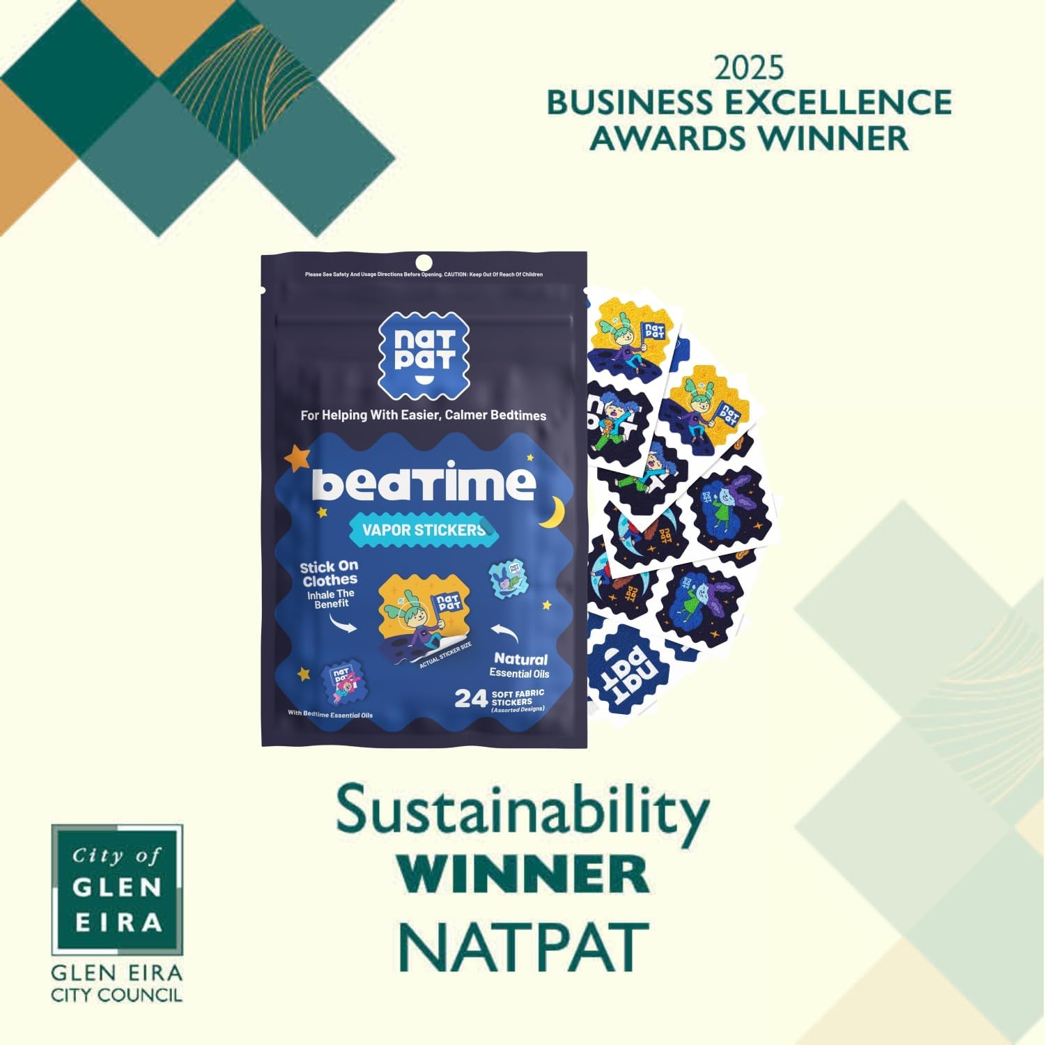 NATPA Sleep Patc Be Tim Sticker fo Kid Slee Promotin Patc Non-Toxi Solutio fo Bette Slee Chemica Dru Free Melatoni Fre Buz Patc Natura Patc (2 Pack)