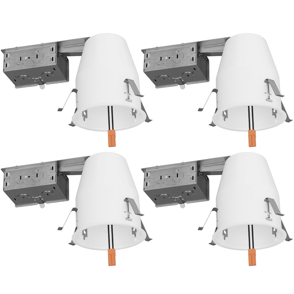 Sunc Inc Recesse Lightin Housin Can Remode Ai Tigh Ceilin Cans 120-277V,Har Wired TP2 Connecto Included Eas Install I Rate U Pack