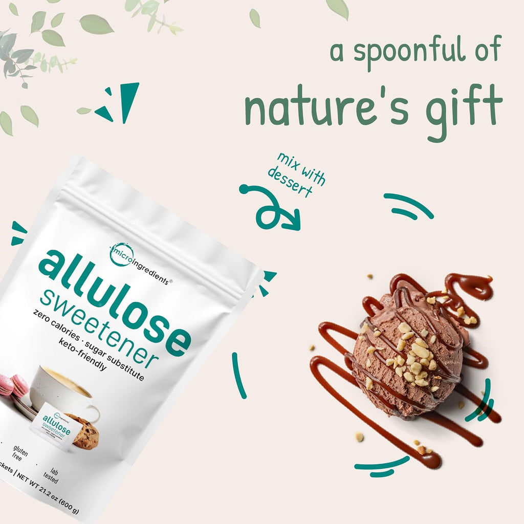 Allulose Sweetener, 300 Packets | Zero Calorie, Plant Based Sugar Substitute, No After Taste | Best for Coffee, Drinks, Tea, Snacks, Cooking, & Baking | Keto Diet & Vegan Friendly | Erythritol Free