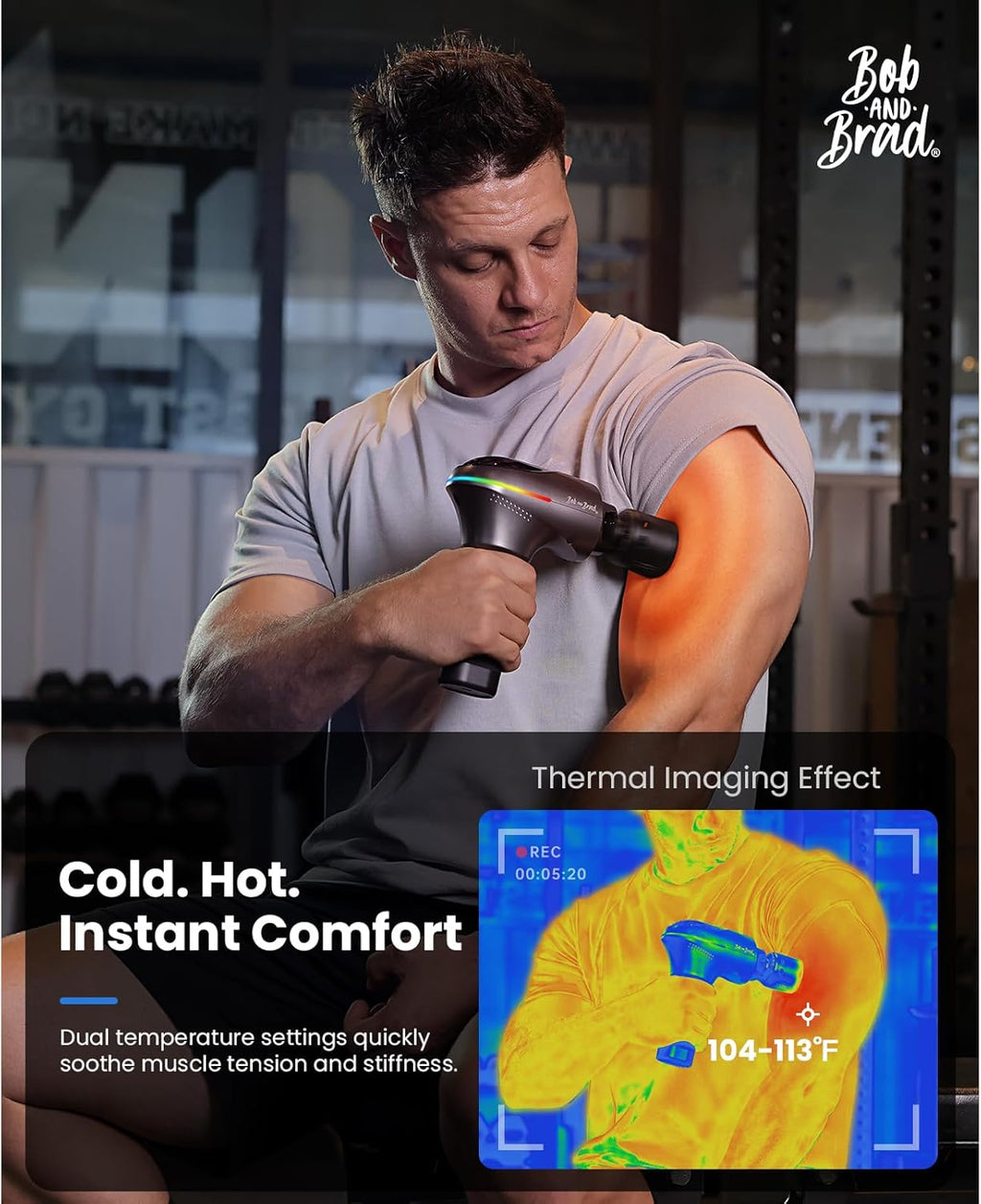 BO AN BRA A Pr Massag Gu wit Hea an Col Therapy FS Eligible/HS Eligible Professiona Percussio Massag Gu Dee Tissu fo Hom Gym Portabl Muscl Massage wit Forc Senso Light