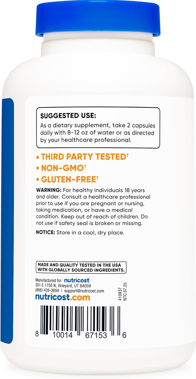 Nutricos Vitami wit Zin Capsules 12 Serving 1000mg 45m Zinc Non-GMO Glute Fre Vitami Supplement