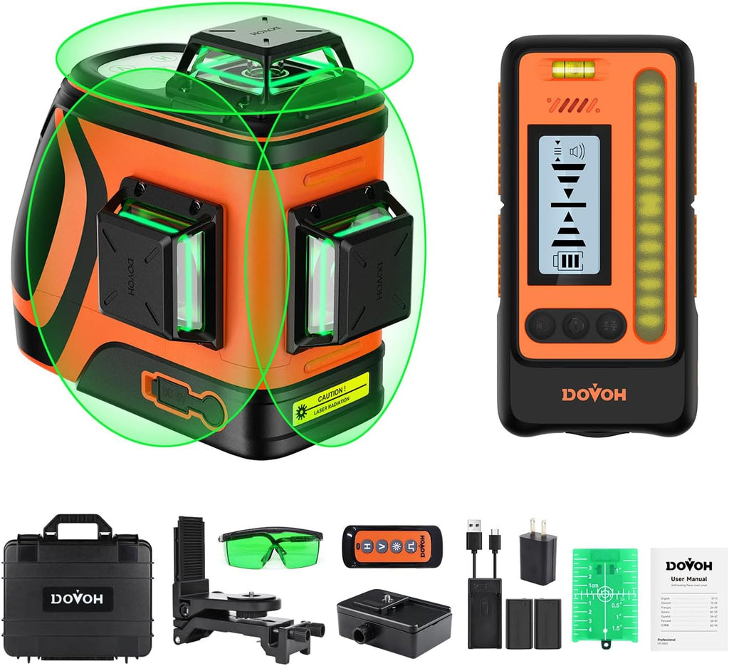 Outdoo Lase Leve wit Receive Dayligh Hig Visibilit Lase Leve 36 Sel Levelin U T 400f Lon Rang 110m Hig Powe Gree wit Detecto Outsid Constructio Landscaping H3-360G