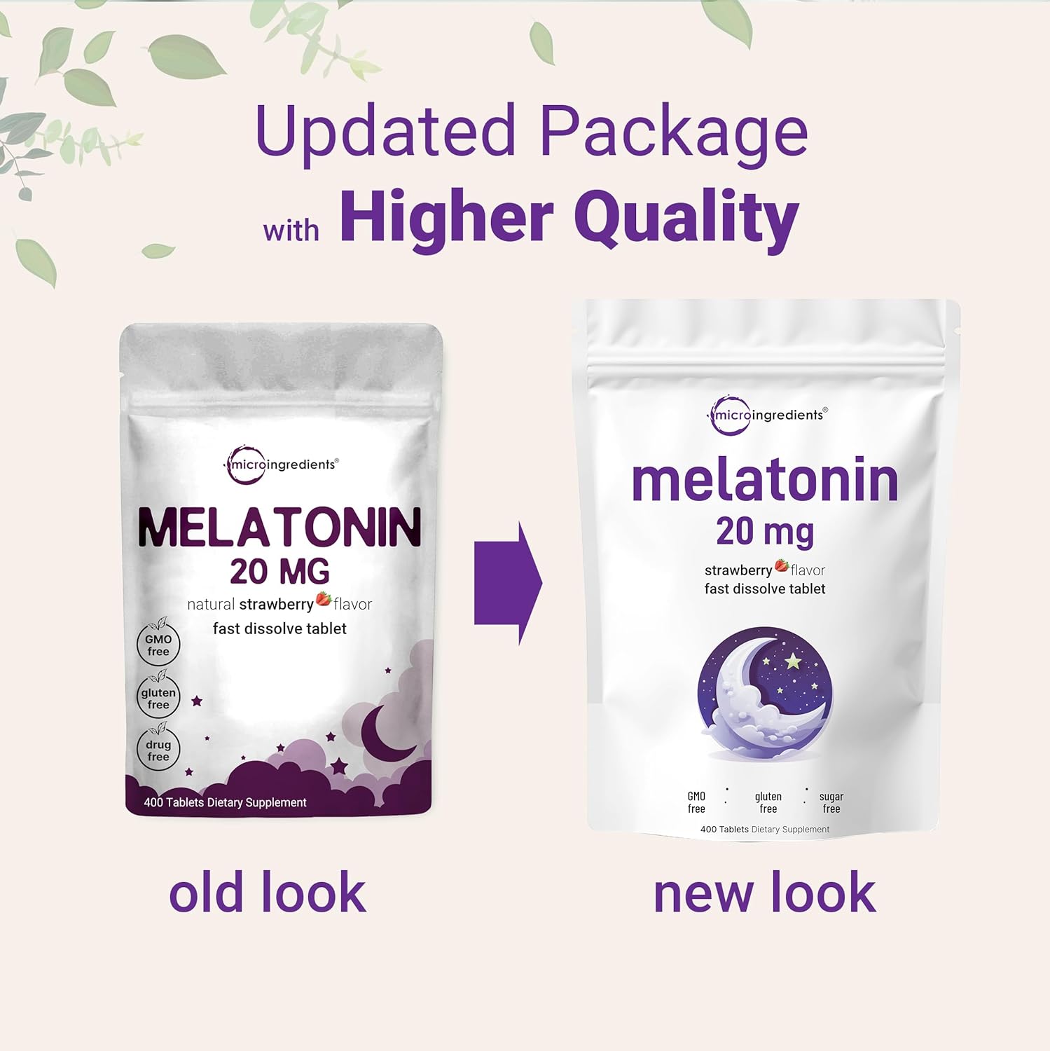 Micr Ingredient Melatoni 20mg 40 Tablet Natura Strawberr Flavo Fas Dissolv N Dru Vegetaria Friendl Non-GMO N Gluten Suga Free