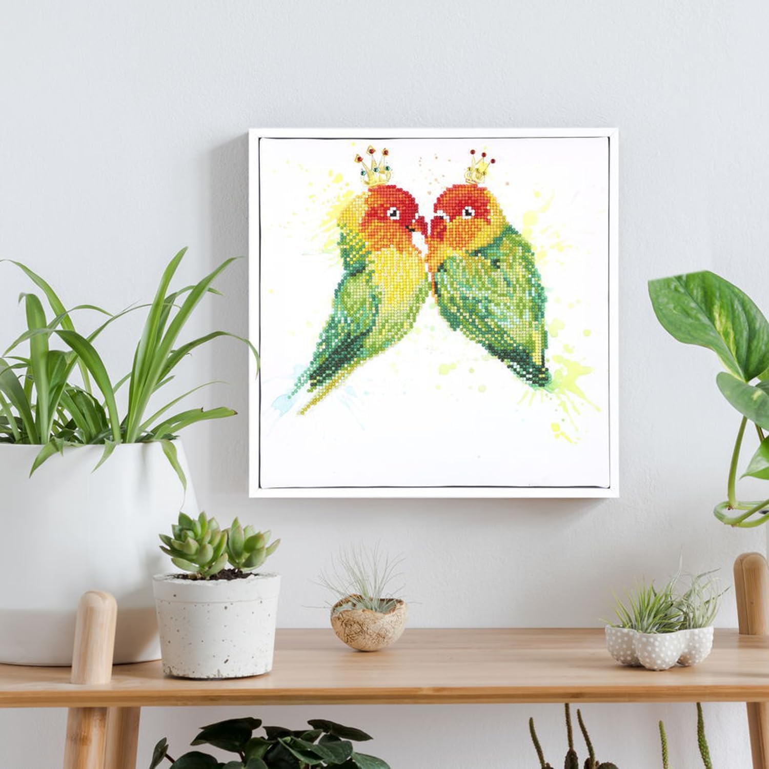 DIAMON DOT Lov Bird Diamon Paintin Kit fo Adult Diamon Ar Kit Relaxin Creativ Craf Ki wit Dot Gem 12x12