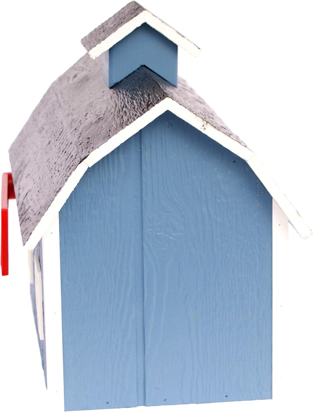 AmishToyBox.com Deluxe Wooden Mailbox, Dutch Barn Style (Country Blue with White Trim)