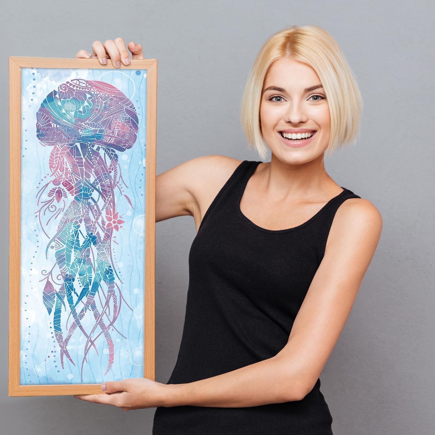 DIAMON DOT Jellyfis Swis Diamon Paintin Kit fo Adult Diamon Ar Kit Relaxin Creativ Craf Ki wit Dot Gem 30x11
