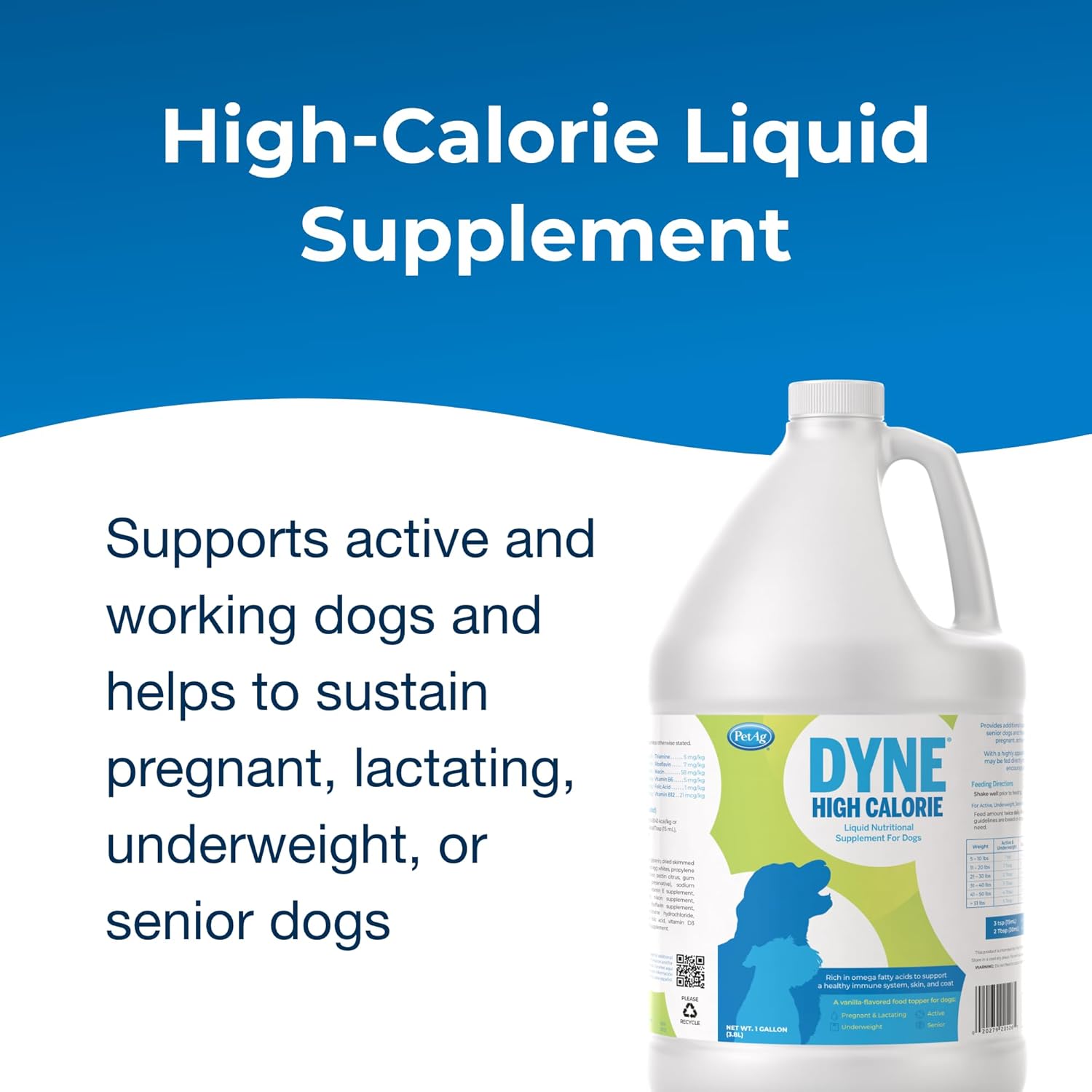 PetA Dyn Hig Calori Liqui Nutritiona Supplemen fo Dog Puppie Week an Olde  Gallo Support Performanc an Enduranc Swee Vanill Flavor