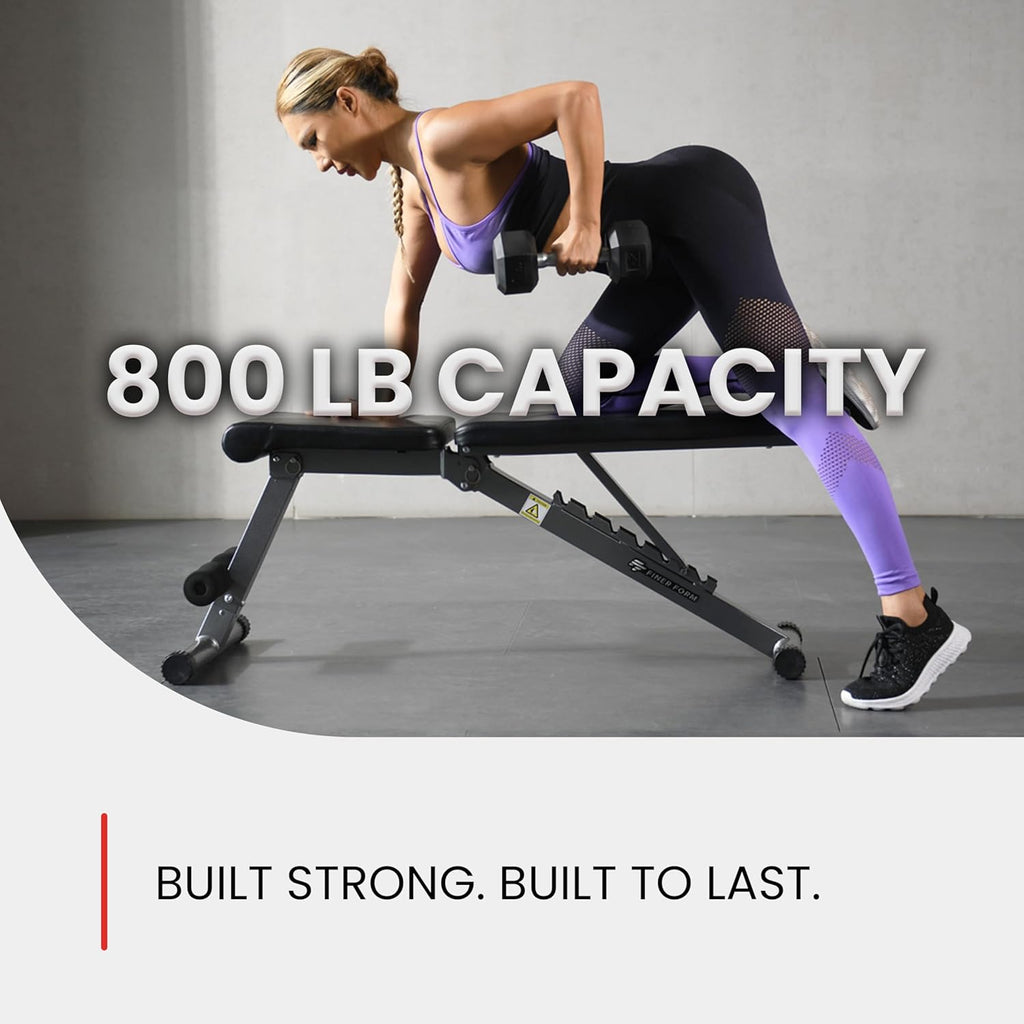 F Fine For 5-in- Weigh Bench Adjustabl Foldabl fo Benc Press Strengt Trainin an Ful Bod Workout Perfec fo Dumbbel Set o a Adjustabl Dumbbel Se i You Hom Gym