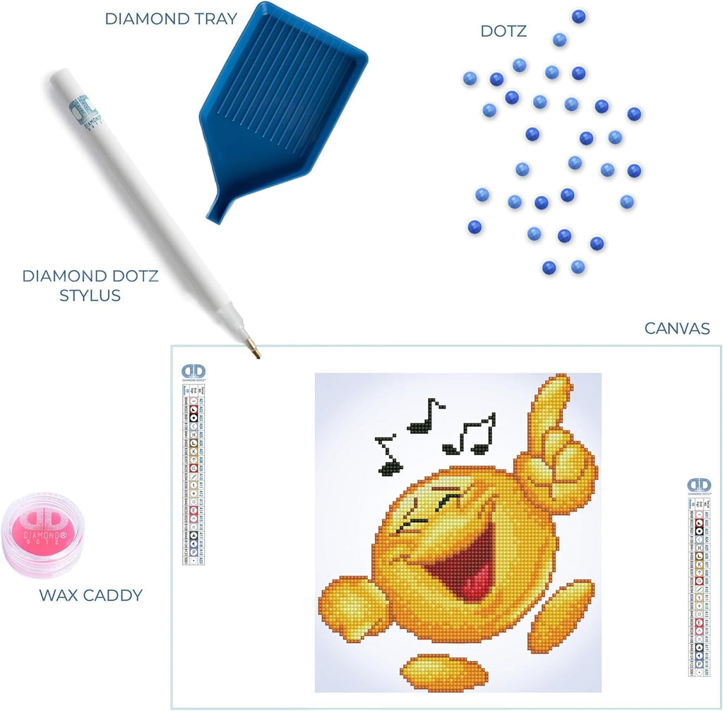 DIAMON DOT Jive' Musi Emoj Diamon Paintin Kit fo Adult Diamon Ar Kit Relaxin Creativ Craf Ki wit Dot Gem 10.2inchx9.1inch