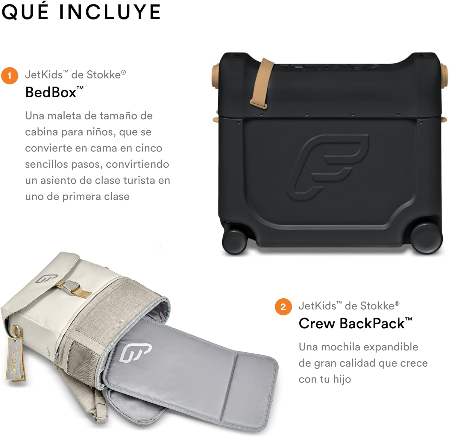 JetKid Stokk Trave Bundle Blac Include BedBo Ride-O Suitcas Backpac Bes fo Kid 2- Year Ol (U t 7 lbs)