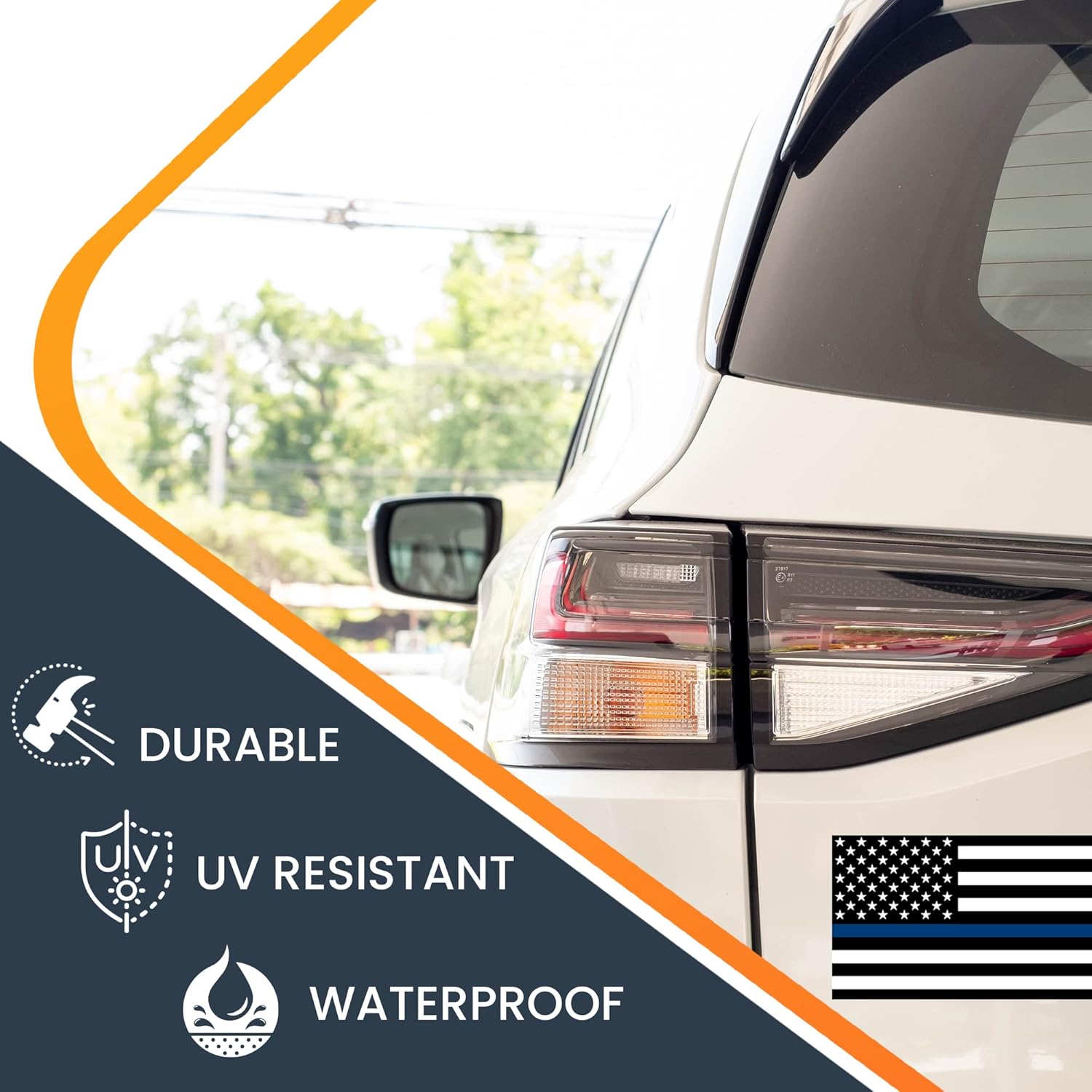 Magnet Me Up Thin Blue Line American Flag Magnet Decal, 3x5 inches, 4 Pack, Heavy Duty Automotive Magnet for Car Truck SUV, in Support of and Law Enforcement Officers