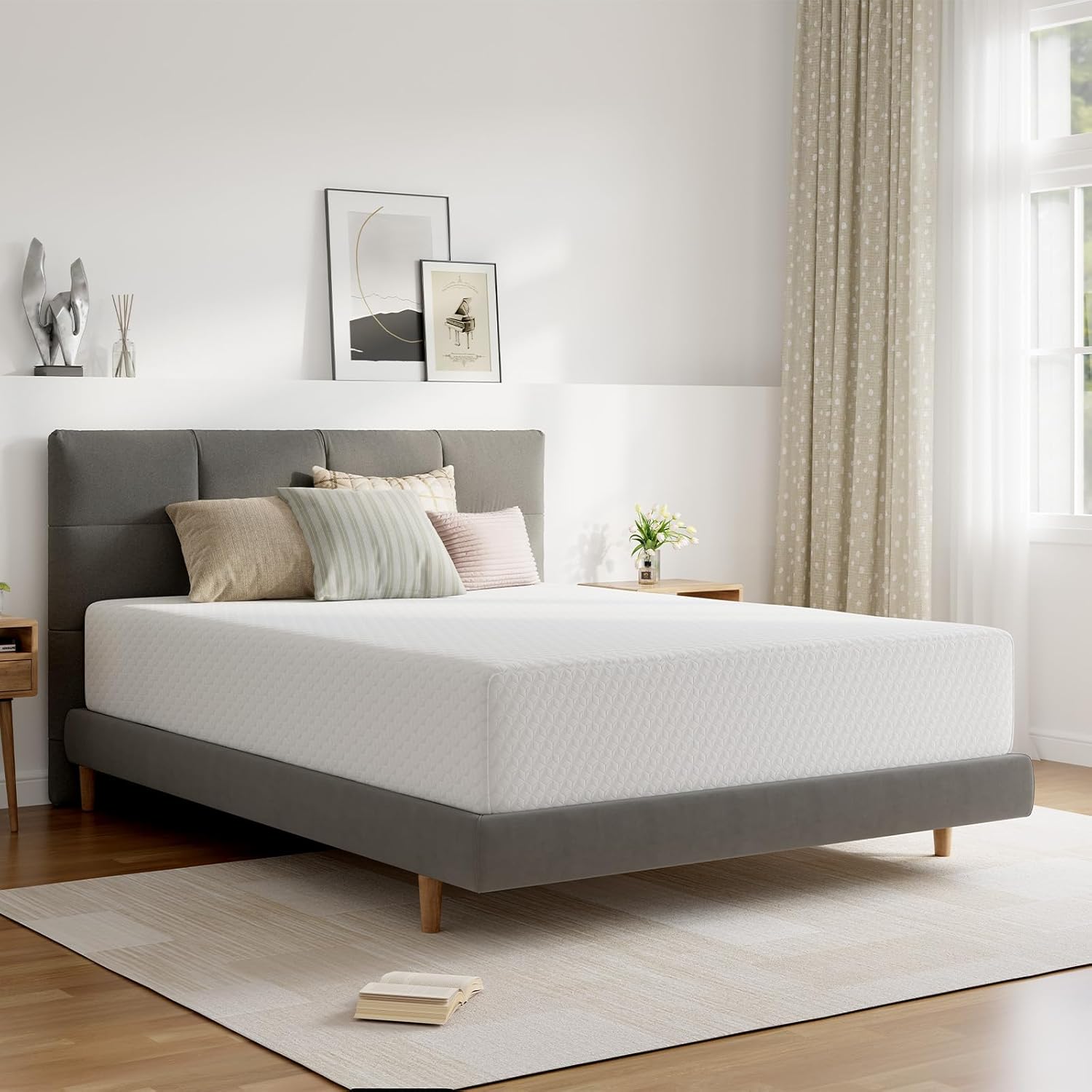 Novill Kin Mattress 1 Inc Kin Memor Foa Mattres i Box Dual-Laye Desig wit High-Densit Bas fo Suppor Pressur Relief Natura Fibe Infuse fo Coo Refreshin Sleep£¬Firm
