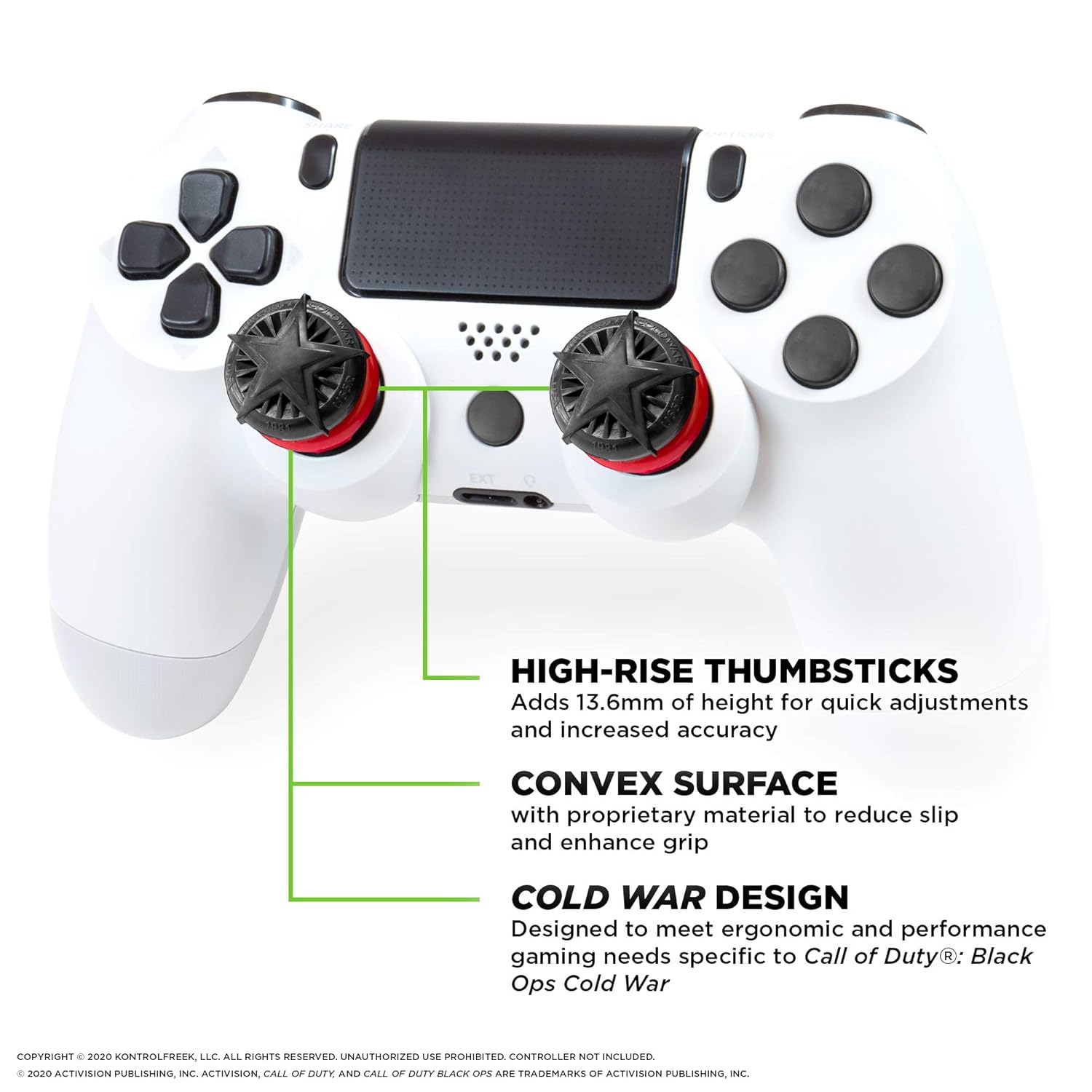KontrolFree Cal o Duty Blac Op Col Wa Performanc Thumbstick fo PlayStatio (PS4 an PlayStatio (PS5  High-Rise Conve Black/Red