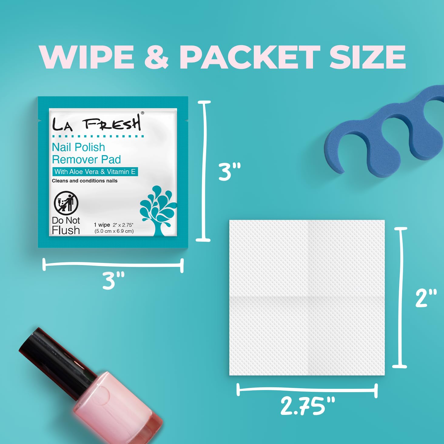 L Fres Nai Polis Remove We Wipe wit Lavender Alo Vera an Vitami Pac o 200c Acetone-Infuse Pad Nai Car Trave Essentials
