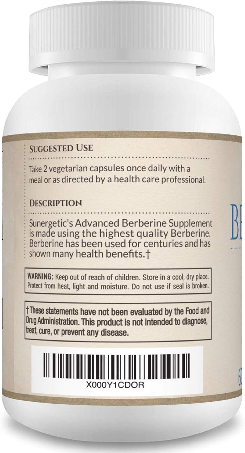 Sunergeti Premiu Berberin Supplemen 1200m Pe Servin Berberin HC Supplemen Non-GM Immun Support 6 Capsules