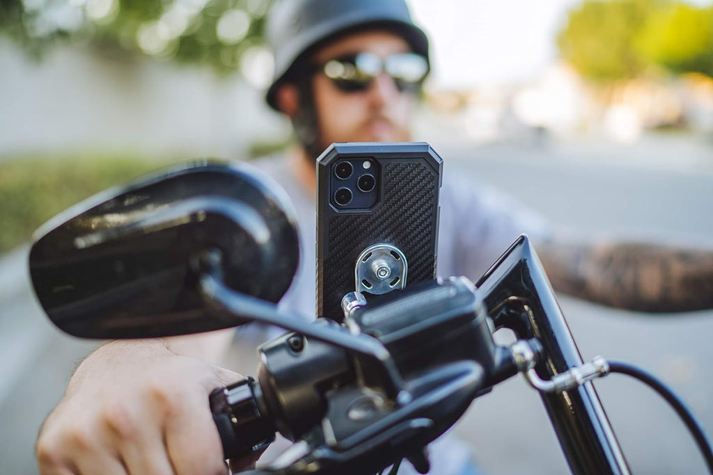 Rokform Motorcycle Phone Perch Mount, Fits Most Harley's, Metrics, and Indian Cruisers, Secures Phone Via RokLock and Built-in Magnet (Polished Aluminum)