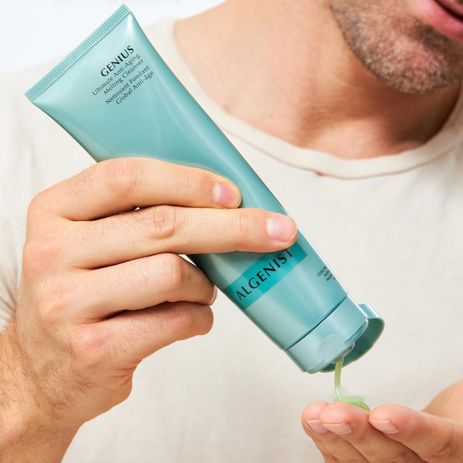 Algenist GENIUS Ultimate Anti-Aging Melting Facial Cleanser - Milky Cleanser + Makeup Remover with Avocado Oil, Alguronic Acid and Microalgae Oil - Nourishes Skin + Improves Radiance (5 oz)