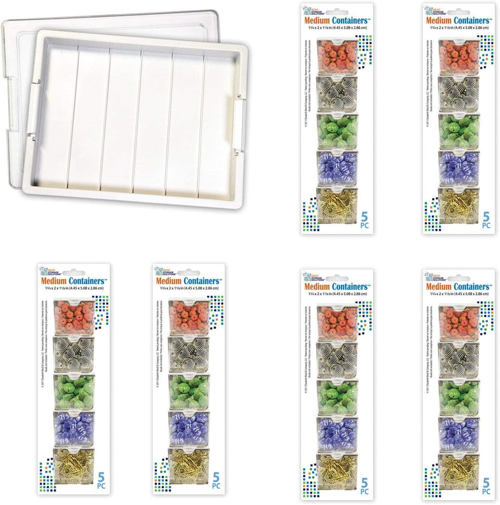 Bea Storag Solution Plasti Stackabl Organize Tra Bundl wit Li an 3 Siz Mediu Container fo Bead an Craf Supplies