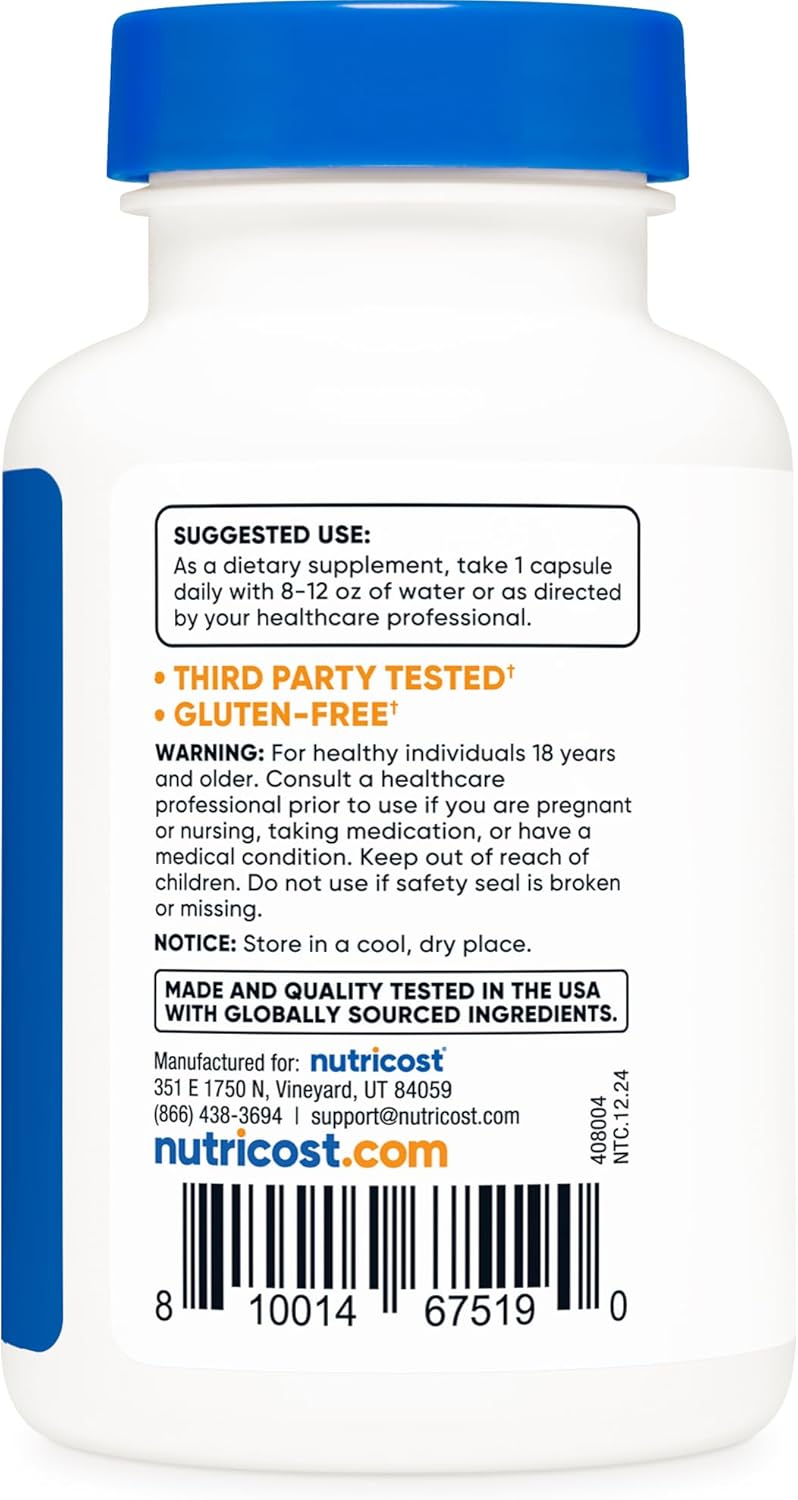 Nutricos CoQ1 100mg 12 Vegetaria Capsules 12 Serving Hig Absorption Vegetarian Non-GMO Coenzym Q10
