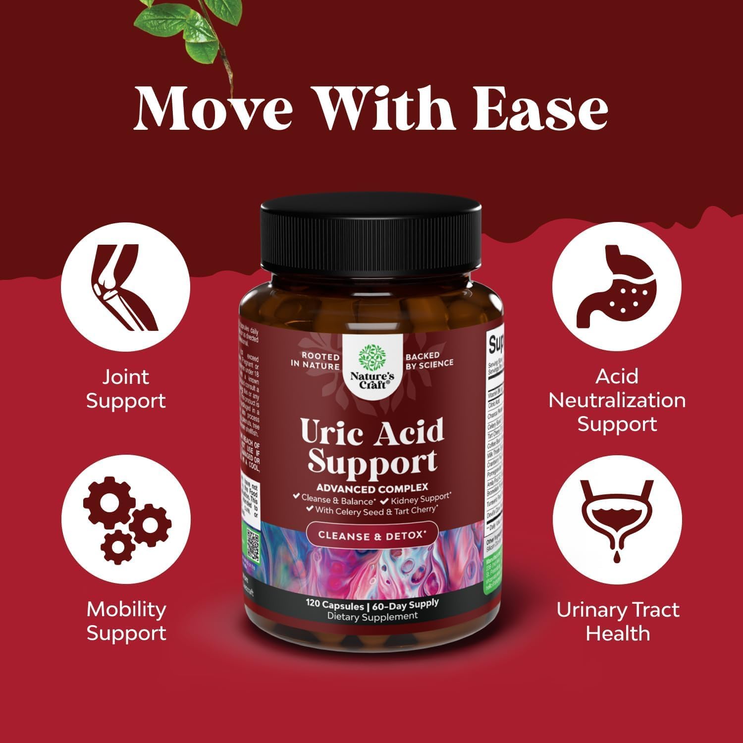 Green Coffee Bean Extract for Uric Acid Cleanse Detox - Green Coffee Beans with Turmeric, Tart Cherry Celery Seed for Adults - Daily Uric Acid Flush for Joints Support Kidney Cleanser ¨C 120 Ct