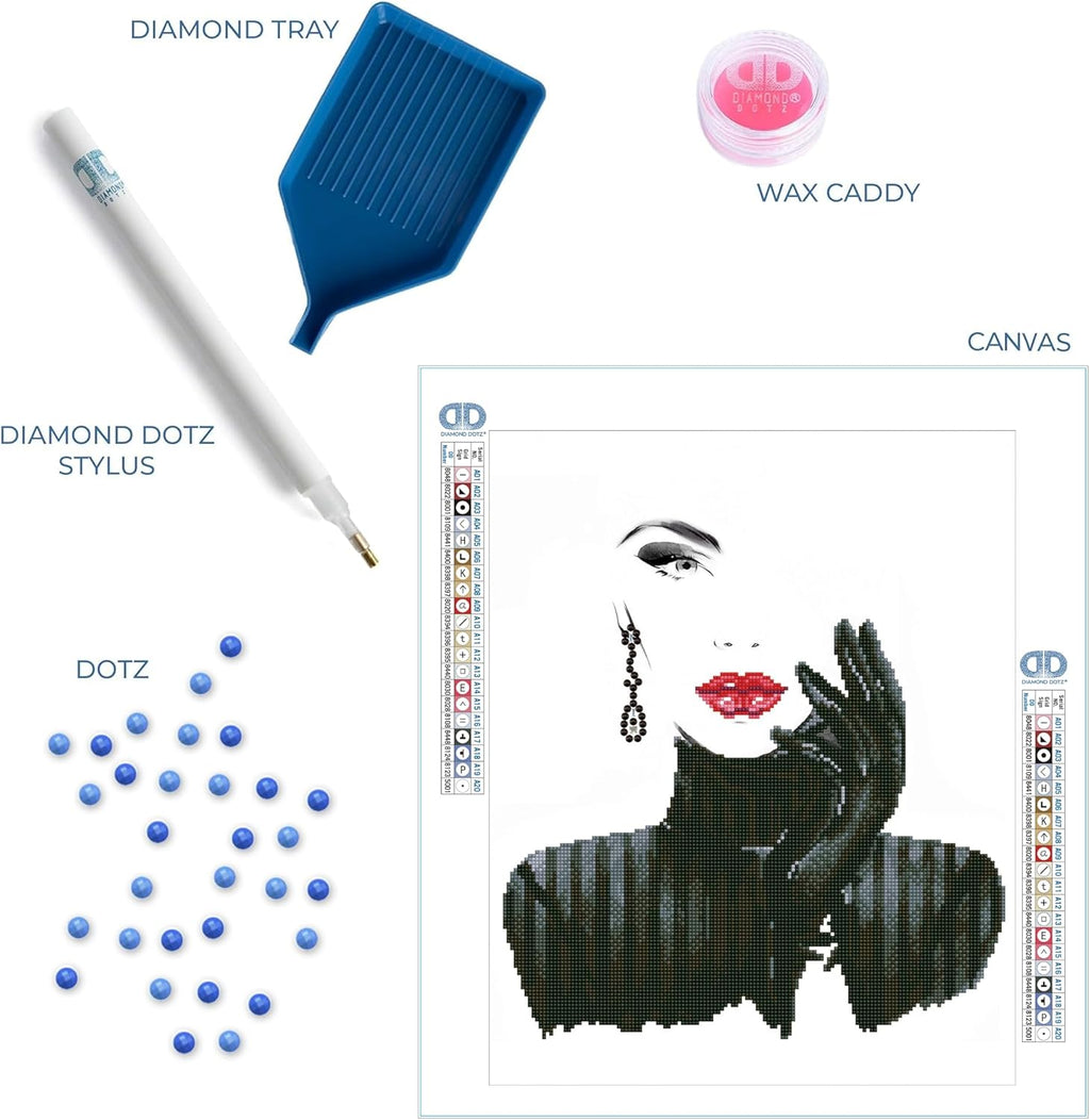 DIAMON DOT Lad i Blac Diamon Paintin Kit fo Adult Diamon Ar Kit Relaxin Creativ Craf Ki wit Dot Gem 20.5x16.5
