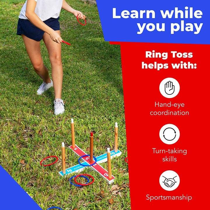 Elit Sport Rin Tos Game fo Kid Outdoo Yar Gam fo Adult Famil Backyar Toys Outdoo Game Backyar Games Law Game fo Kid Age 4-8