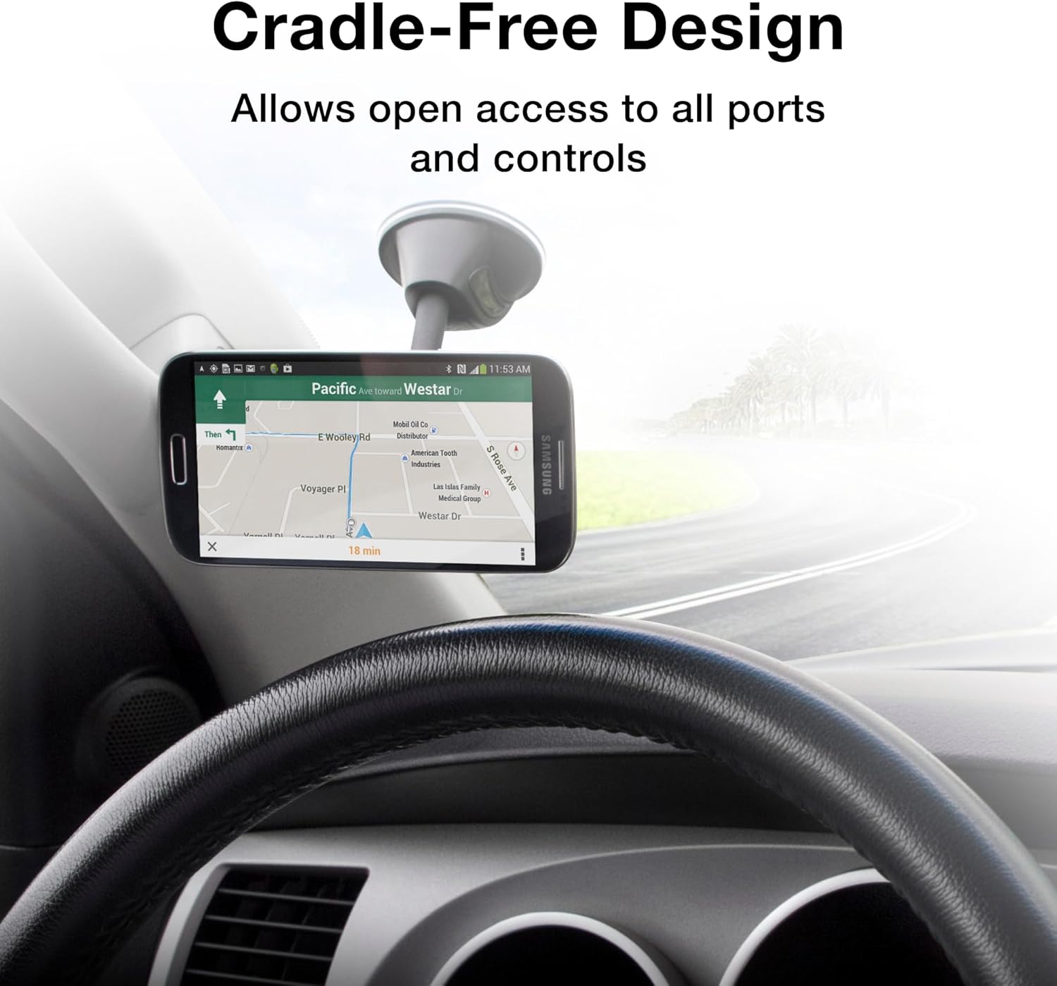MagicMount Magnetic Car Phone Holder - Strong Magnet Mount for iPhone and Android - Secure Magnetic Cell Phone Mount for Window/Dash - Universal 360¡ã Adjustable Mobile Cellphone Holder