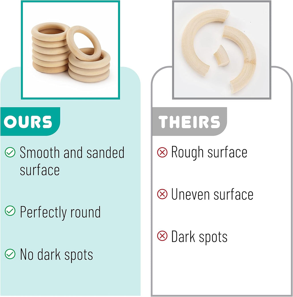 Birc Woode Rings 2.7inch 1 Pack Woode Ring fo Crafts