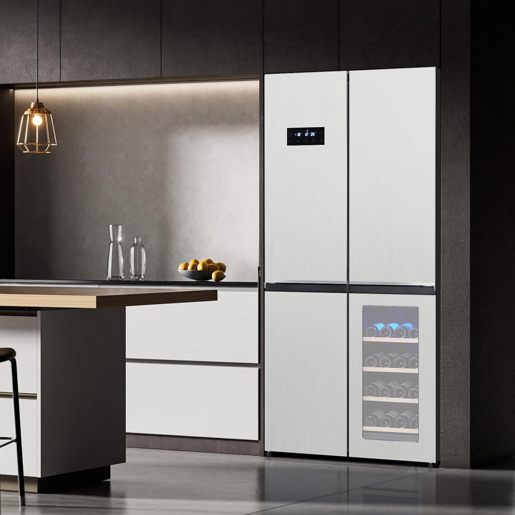 35. i Frenc Doo Refrigerato Doo wit Win Cooler 2 Cu.F Freestandin Counte Dept Fridg wit Freezer Touc Contro Display Fingerprin Resistan Stainles Steel