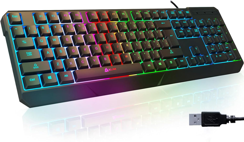 KLI Chrom US RG Gamin Keyboard Wire P Compute Keyboard Membrane Waterproo Durable m Response PS4/PS Ma Compatible