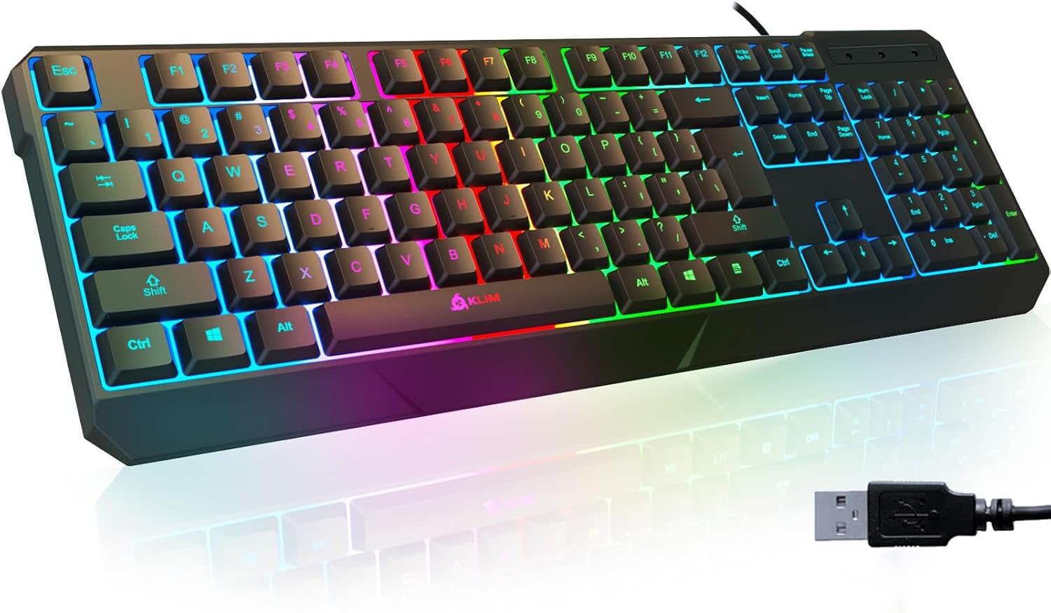 KLI Chrom US RG Gamin Keyboard Wire P Compute Keyboard Membrane Waterproo Durable m Response PS4/PS Ma Compatible