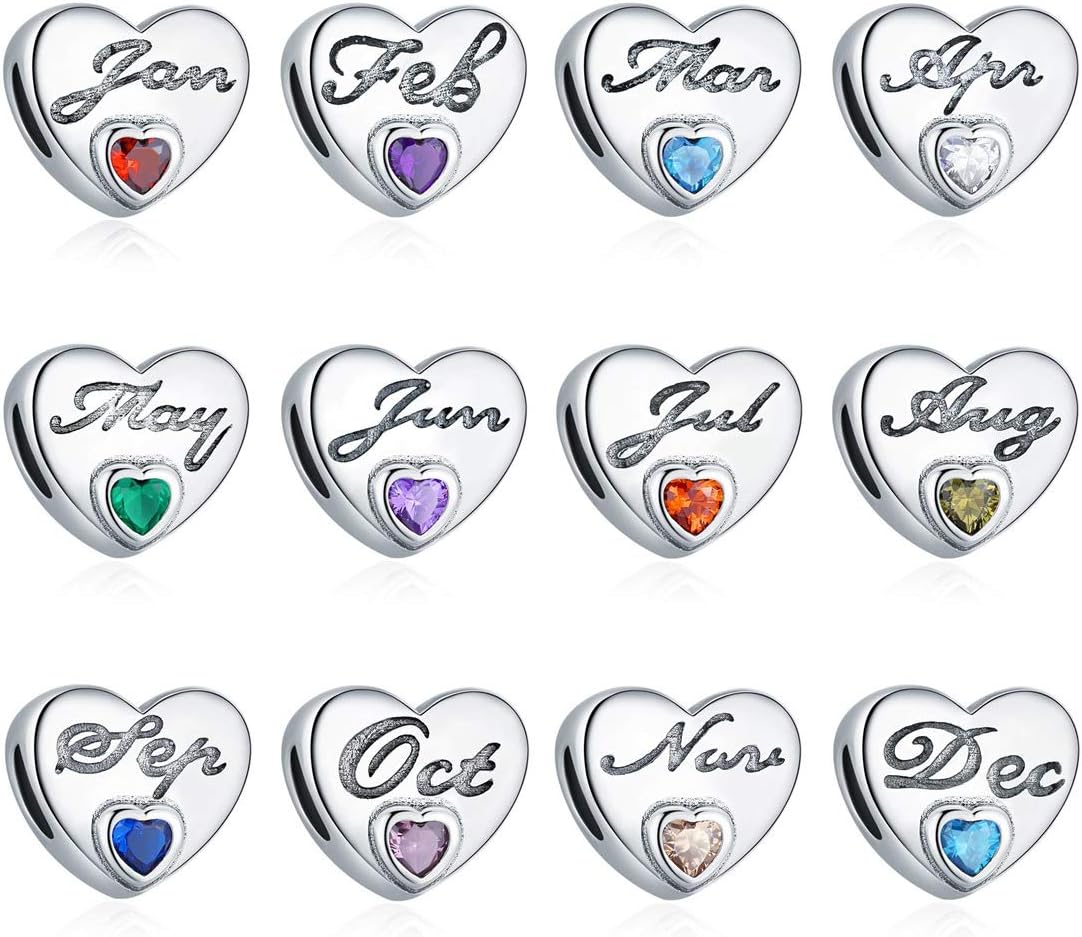 Marc Birthston Charm fo Bracelet Ocea Blu Crysta Aquamarin Bea Charm 92 Sterlin Silve Lov Hear Charm fo Jewelr Making