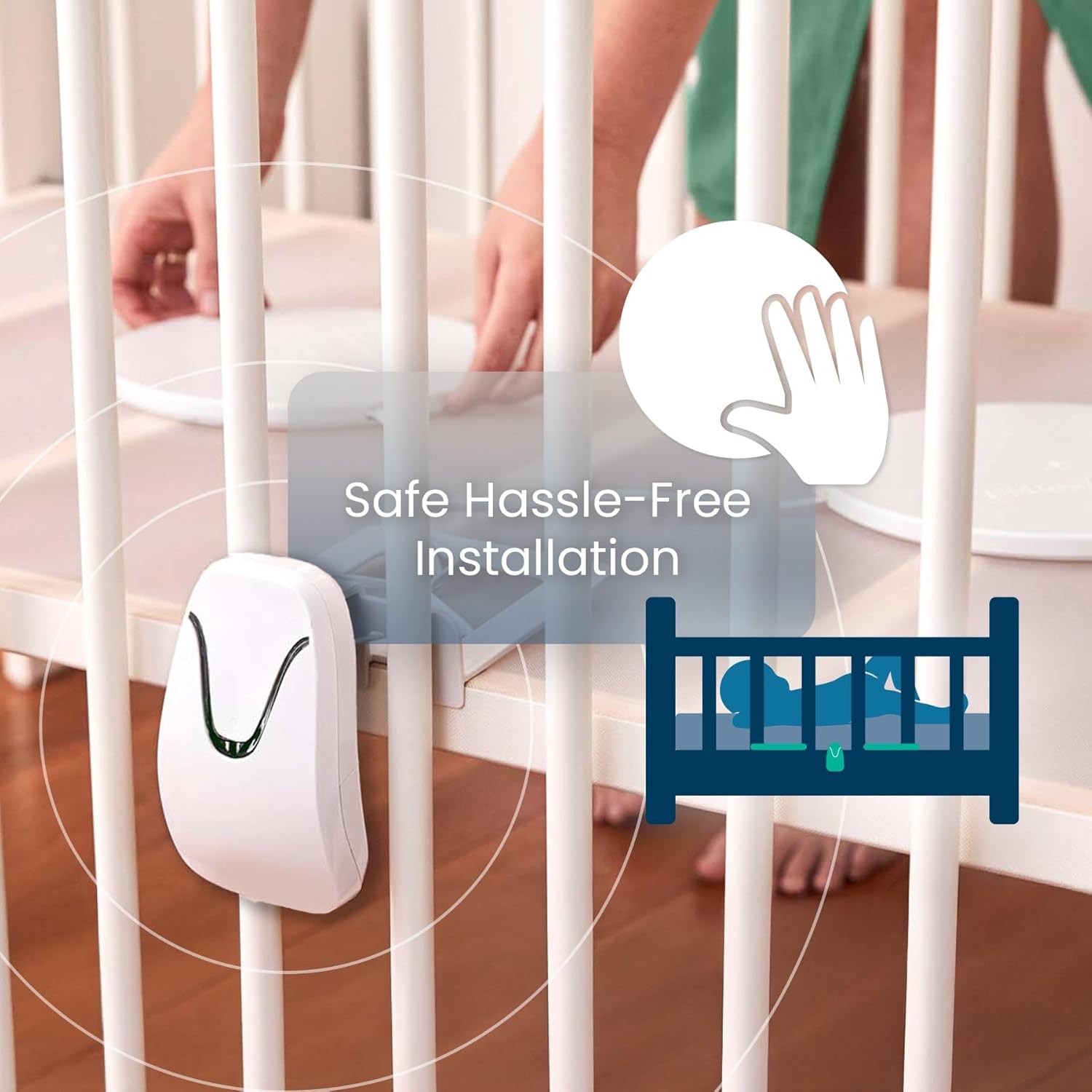 Babysense True Sleep HD Video Baby Monitor with Camera and Audio & Baby Sleep Breathing Movement Monitor, No Wifi, Non Wearable Non Contact Monitoring with 2 Under-Mattress Sensors, Full Crib Coverage