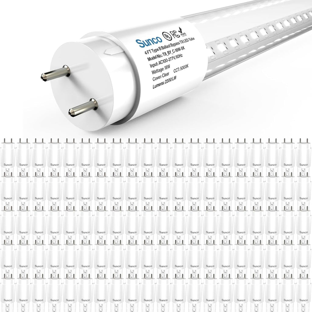 Sunc 10 Pac T LE Bulb Foot Tub Ligh Bulb Ballas Bypass 4 Inc Fluorescen Replacement 220 LM 18W 5000 Daylight Singl Ende Power Typ B Clea Len UL