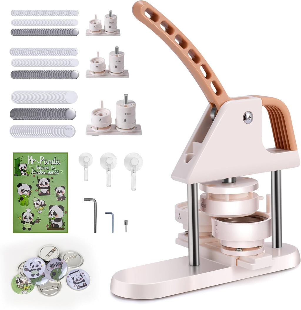 Butto Maker 1/1.25/2.2 i (25/32/5 mm in- Pi Maker Ergonomi Ar Handl Punc Pres Kit 300pc Butto Parts Pictures Circl Cutter Magi Book fo Childre DI Gifts