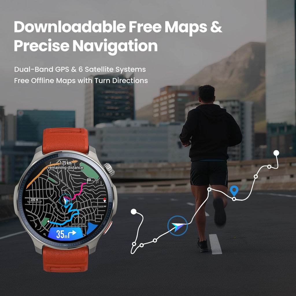 Amazfi Balanc Smar Watc 47m AMOLE Sapphir Glas Display Offlin Maps Dua Ban GPS 2 Day Battery 170 Spor Modes Hyro Gol Mode Hear Rat Slee Tracke fo Androi iPhone