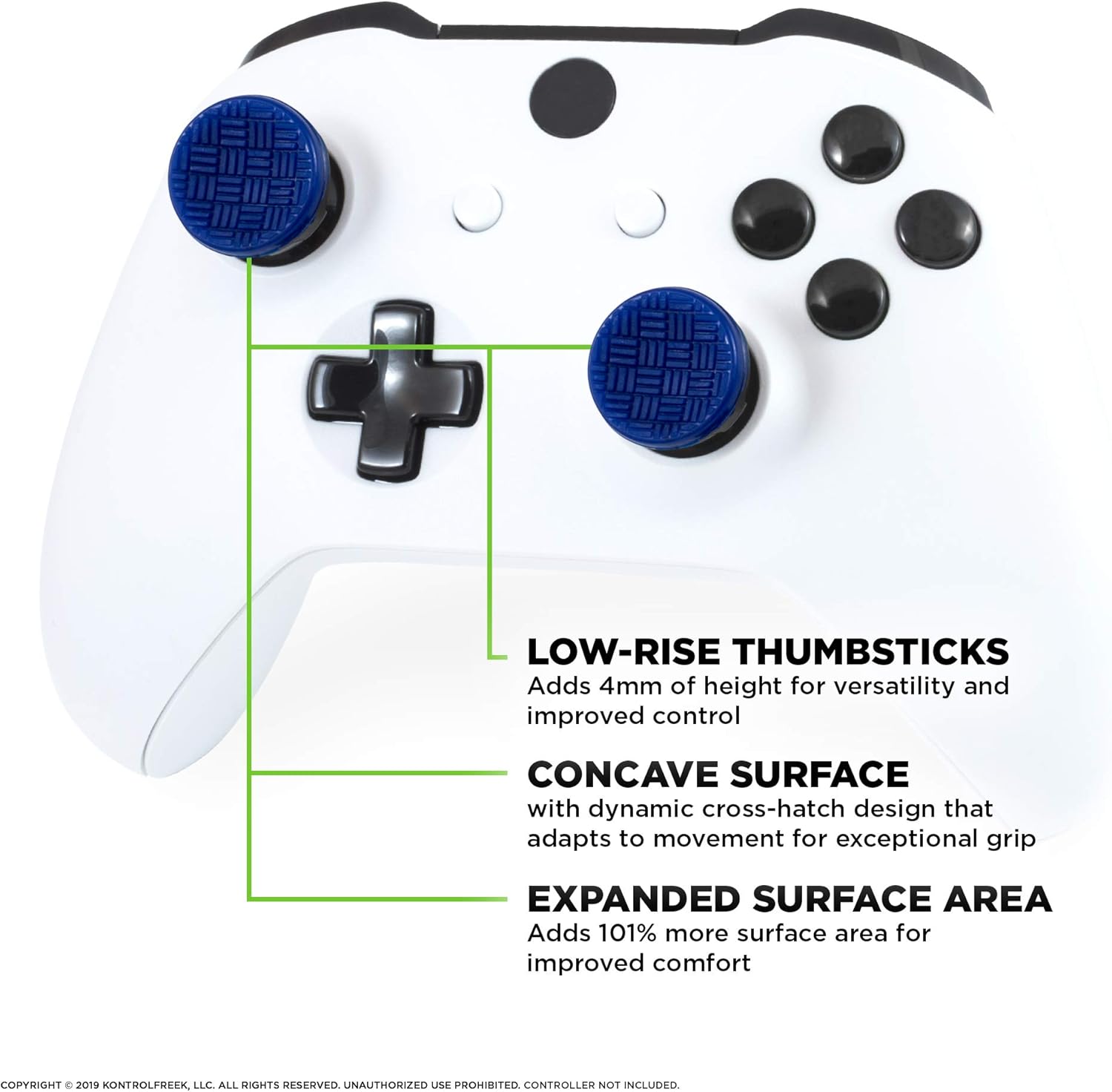 KontrolFreek Omni for Xbox One and Xbox Series X Controller | 2 Performance Thumbsticks | 2 Low-Rise Concave | Blue