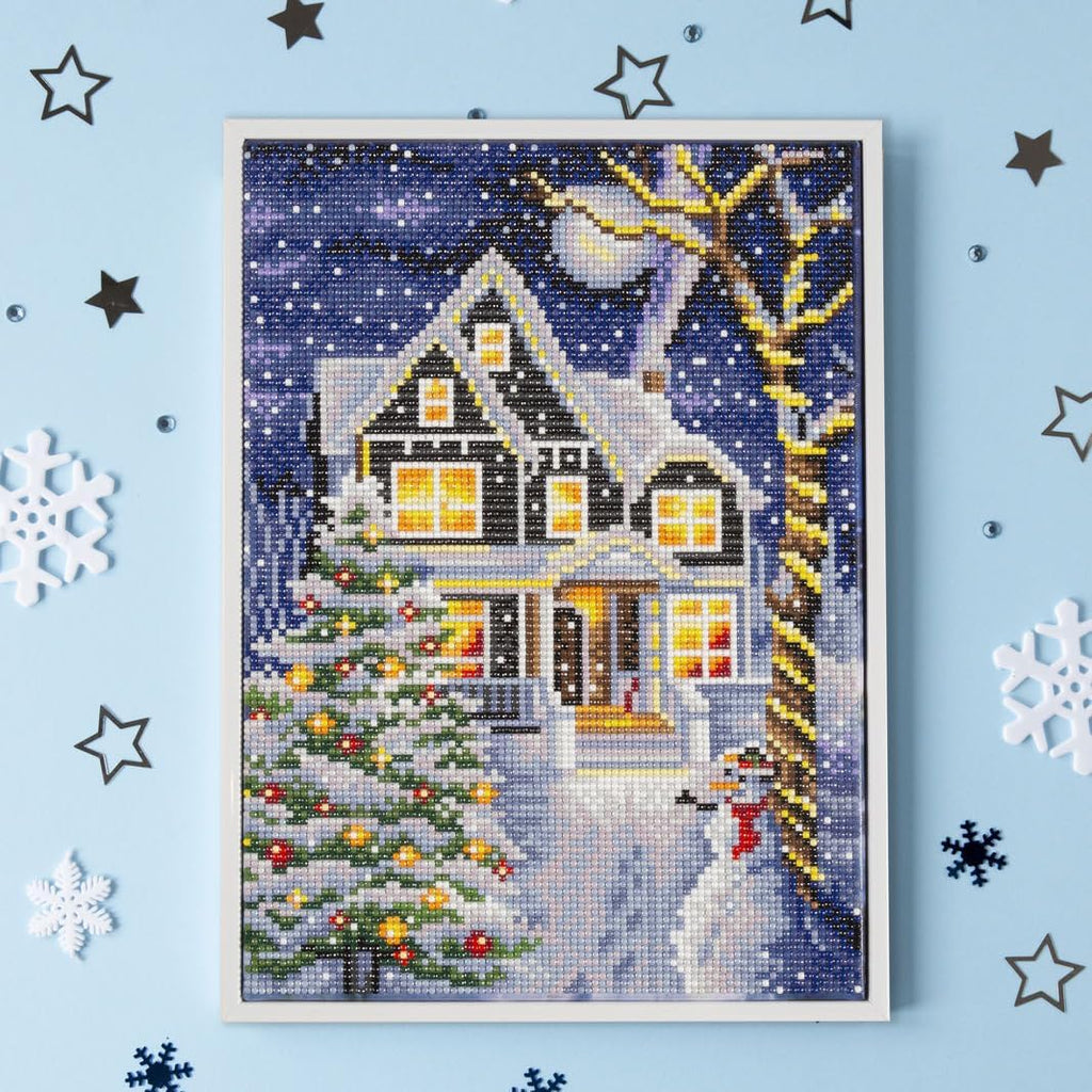 DIAMON DOT Kit Christma Night Ful Drill Roun Dotz Diamon Paintin Kits Diamon Ar Kit fo Adults Ge Art Diamon Art Kits 13.8inchx9.8inch