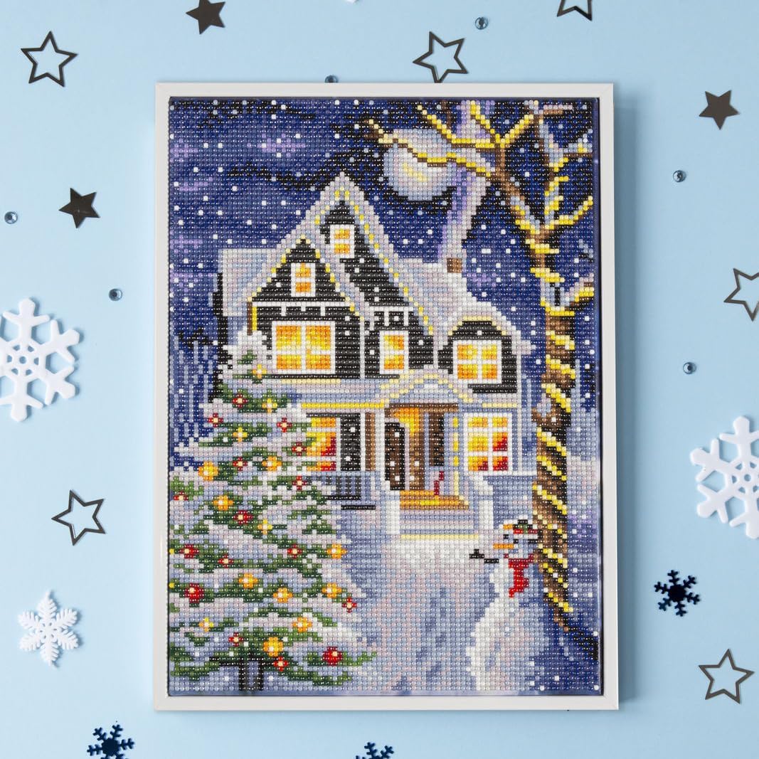 DIAMON DOT Kit Christma Night Ful Drill Roun Dotz Diamon Paintin Kits Diamon Ar Kit fo Adults Ge Art Diamon Art Kits 13.8inchx9.8inch