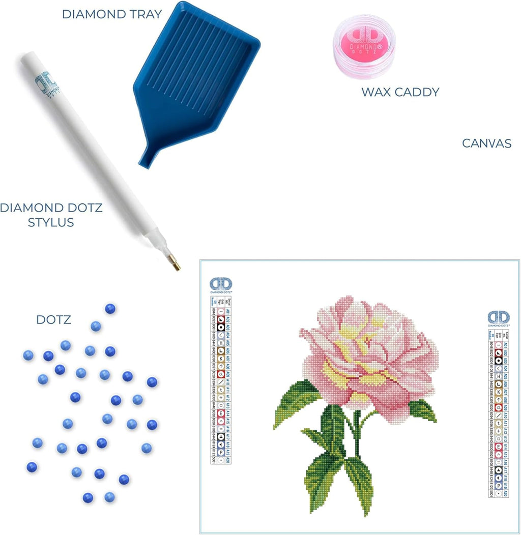 DIAMON DOT Pin Ros wit Fram Flowe Diamon Paintin Kit fo Adult Diamon Ar Kit Relaxin Creativ Craf Ki wit Dot Gem 14inchx10.9inch