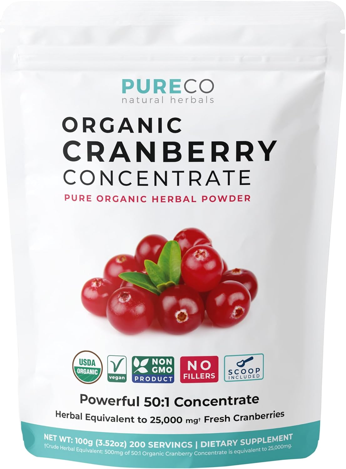 USD Cranberr Powde Organi Certifie Organi Cranberr Juic Concentrat Suppor Urinar Trac Healt fo Wome Me Pur Berr Concentrat Vega Non-GM Fille Fre (20 Servings)