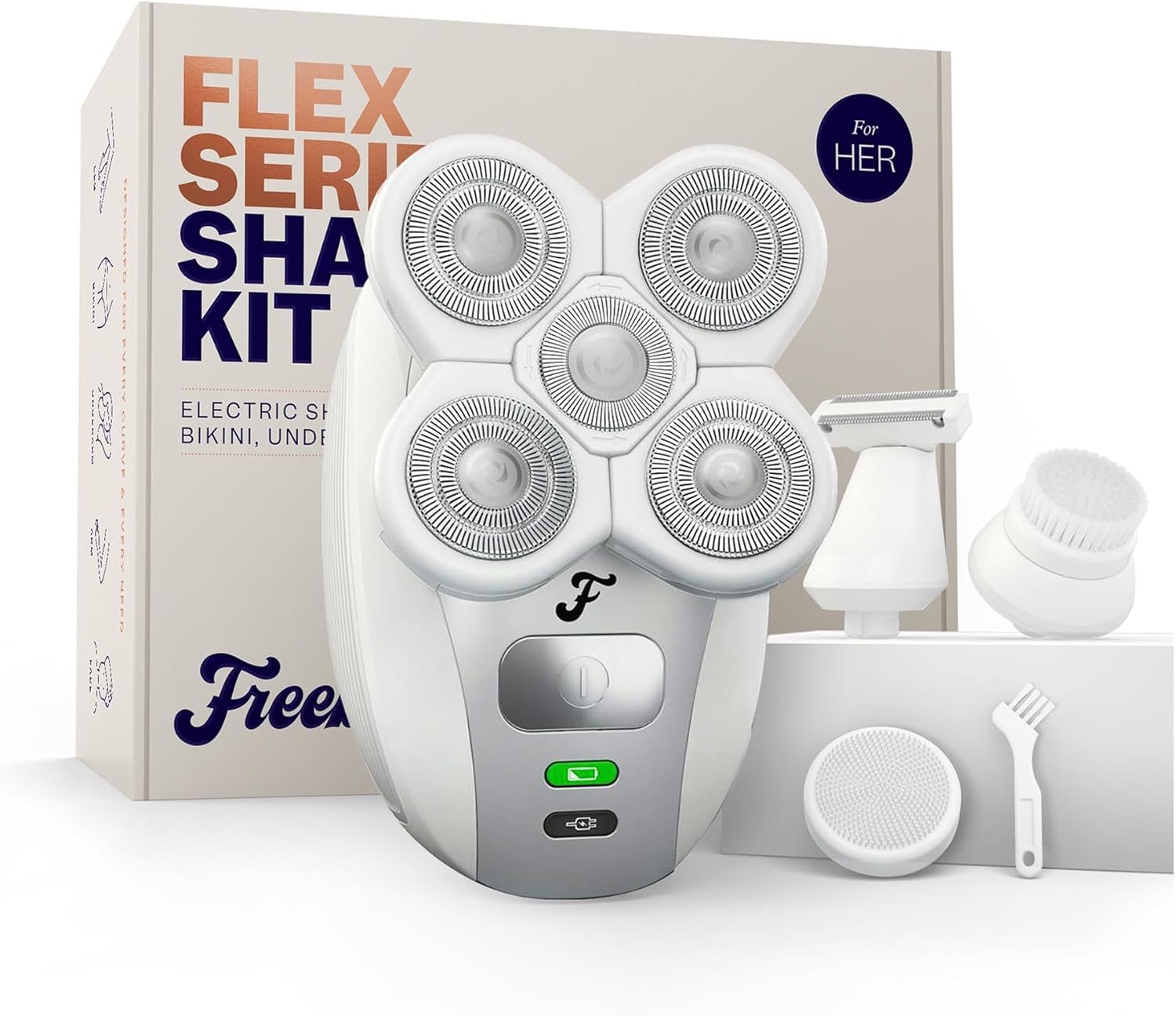 Freebir FlexSerie Electri Razo fo Wome Sil Smoot Legs Bod Hair Pubi Shave fo Privat Area Sensitiv Skin Bikin Trimmer
