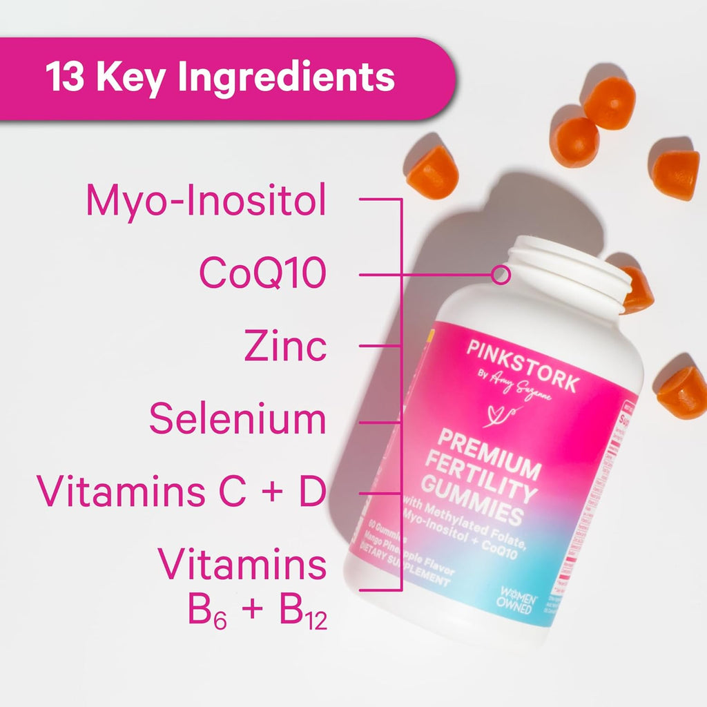 Pin Stor Premiu Fertilit Gummie Fertilit Supplement fo Wome wit CoQ10 Myo-Inosito Prenata Vitamin Conceptio Suppor Hormon Balanc fo Women Ovaria Car 6 Gummies
