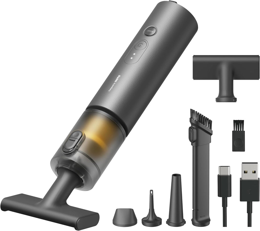 HOT Handhel Ca Vacuu Cleane Cordless 4-in- Portabl Min Vacuu wit 20000P Stron Suction Electri Compresse Ai Duste Blowe fo Car Desk Computer Keyboard Home Offic Cleaning