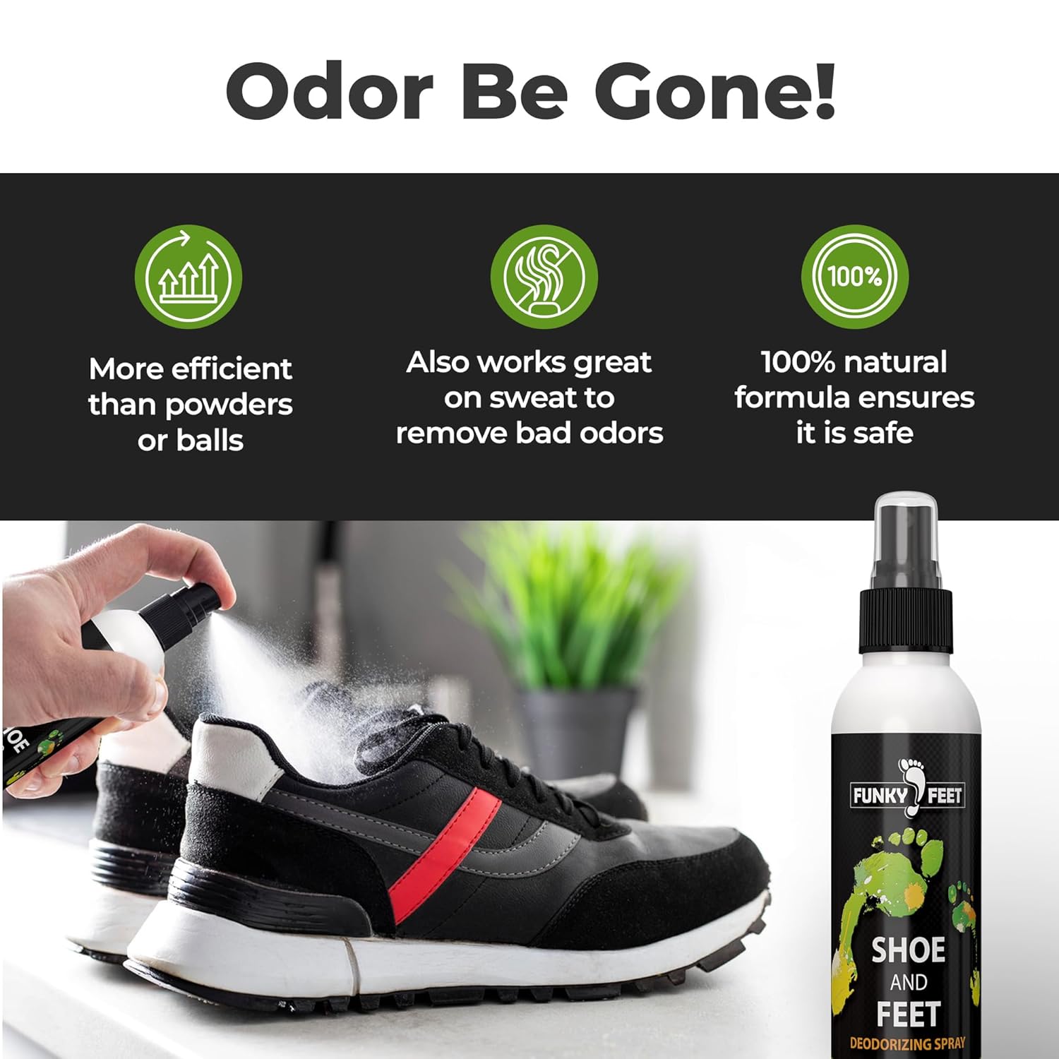 Sho Deodorize Spra Foo Spra 4o Foo Deodoran Extr Strengt Sho Odo Eliminatio Essentia Oil Blen fo Sweat Fee 100 Natura an Organi Mad i USA