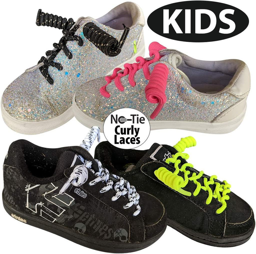 FOOTMATTERS Curly No Tie Shoe Laces - Elastic Spring Laces