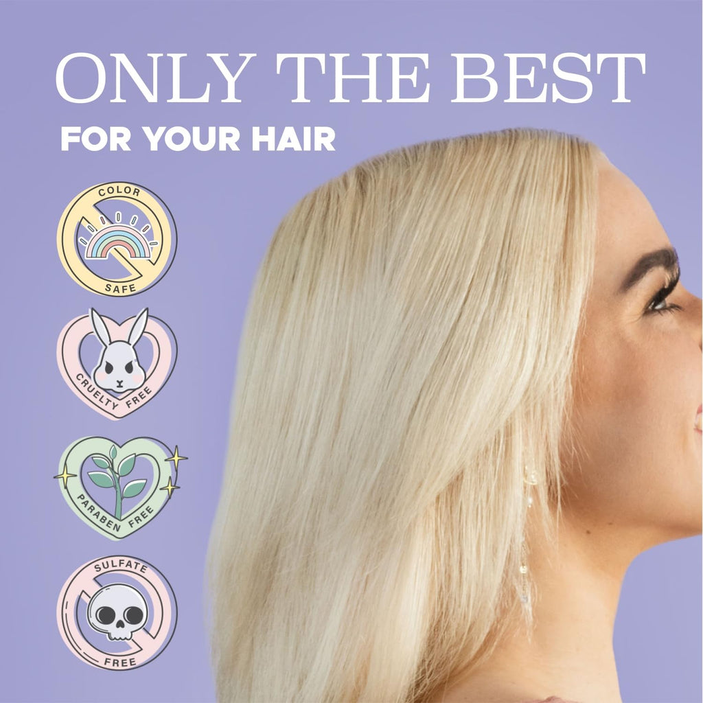 Luset Purpl Shampo an Conditione Se fo Blonde Gra Colo Treate Hai Sulfat Fre Parabe Fre Infuse wit Coco Nucifer Oi fo Curl an Damage Hai 2x16.9oz